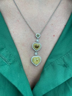 Alexander Beverly Hills 3.54ctt Fancy Color Diamond Drop Necklace 18k Gold
