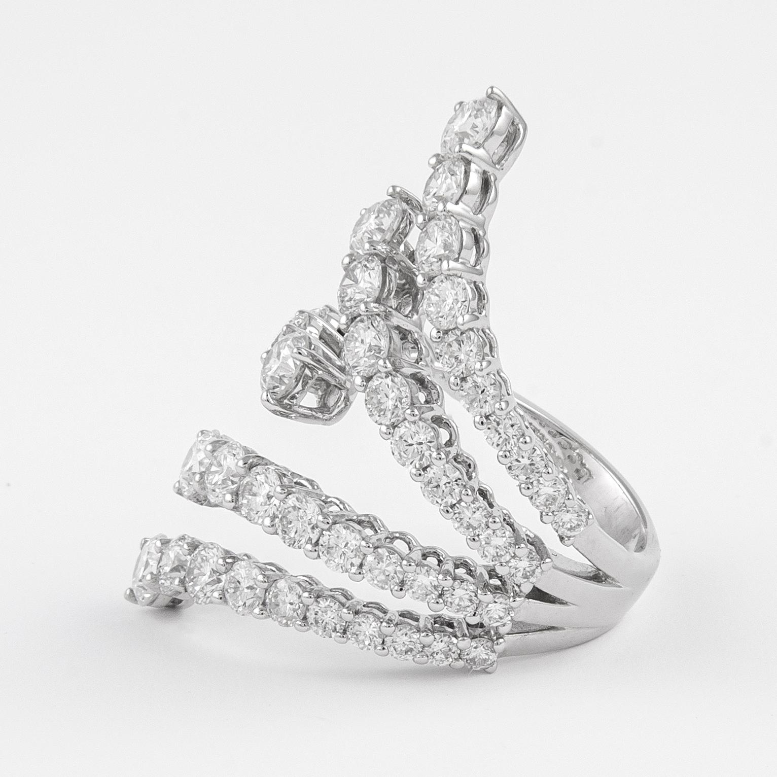 floating diamond wrap ring