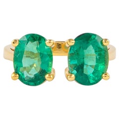 Alexander Anillo Esmeralda Toi Et Moi 3,78 Quilates Oro Amarillo 18k