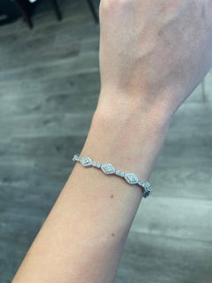 Alexander 3.81 Carat Trillion and Round Diamond Bracelet 18 Karat White Gold