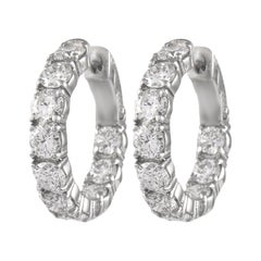 Alexander 3.83 Carat Diamond Hoop Earrings White Gold