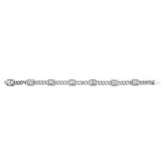 Alexander 3.95 Carat Diamond Cuban Link Bracelet 18 Karat White Gold