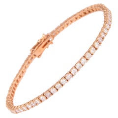 Alexander 3.98 Carat Diamond Tennis Bracelet 14 Karat Rose Gold