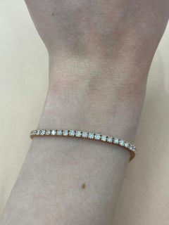 Alexander Beverly Hills Bracelet tennis en or rose 14 carats avec diamants 4,05 carats