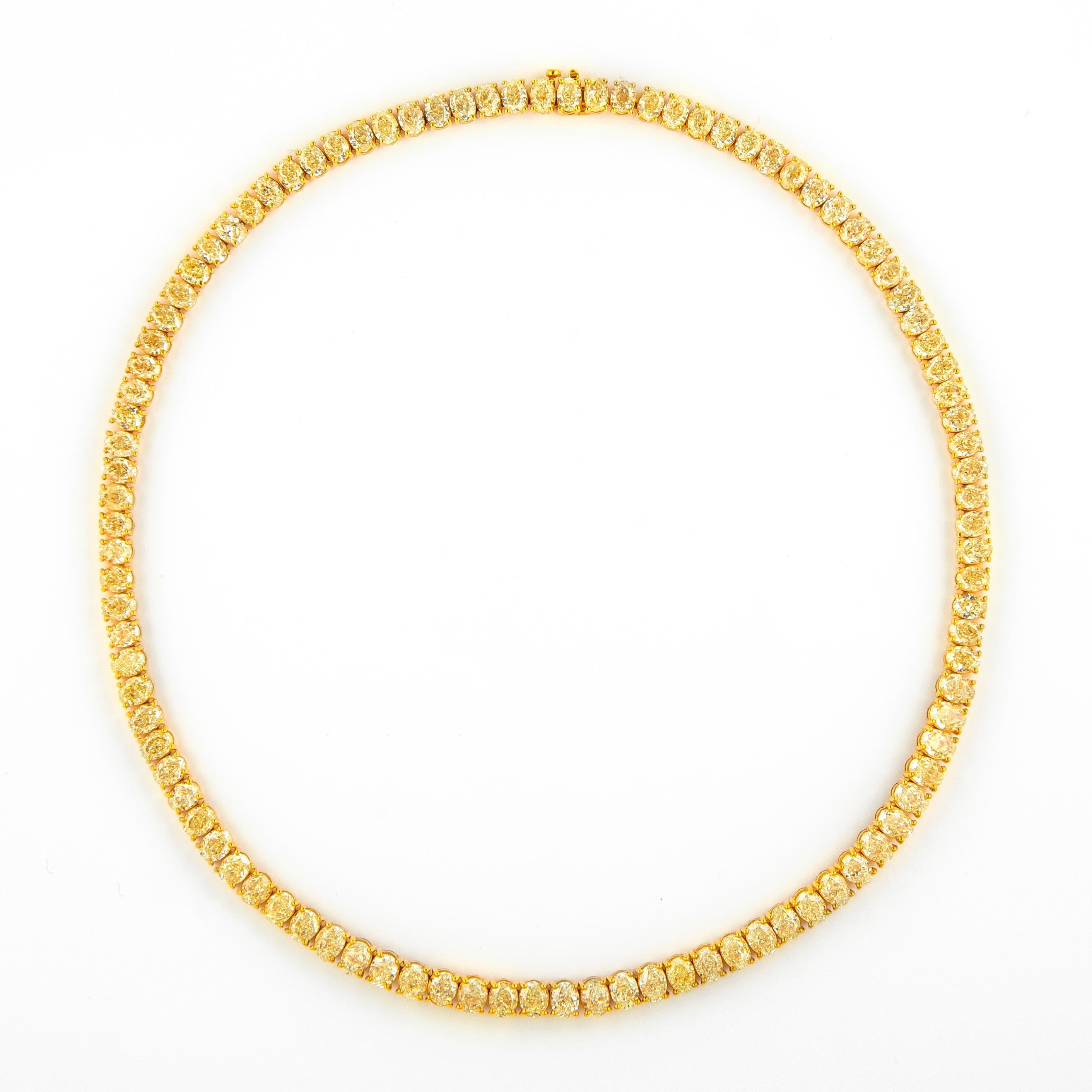 diamond tennis necklace yellow gold