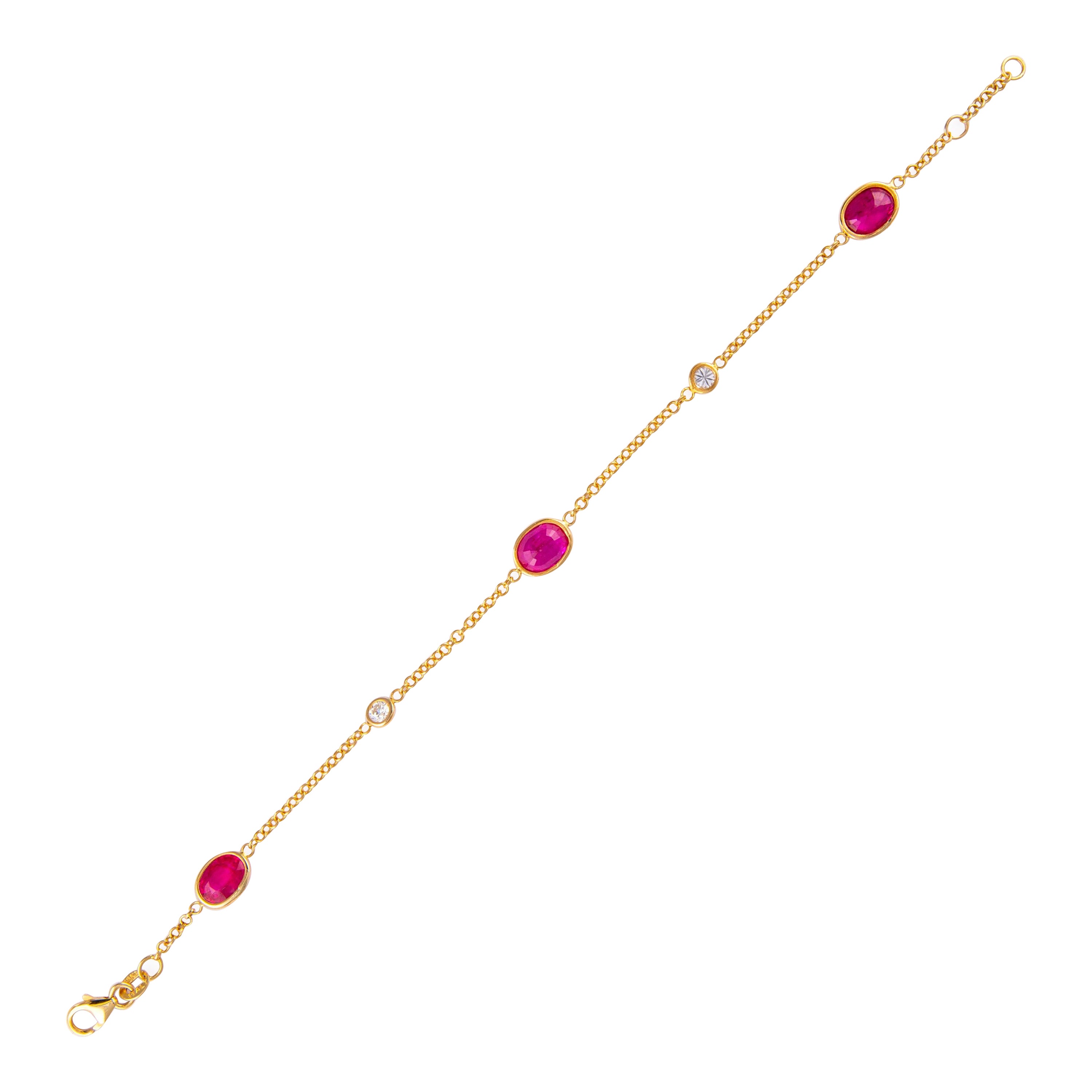 Alexander Beverly Hills 4.48ct Ruby & Diamonds by the Yard Bracelet 18k