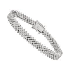 Alexander 4,55 Karat Fünfreihiges Diamantarmband 18 Karat Weißgold