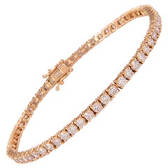 Alexander Tennisarmband aus 14 Karat Roségold mit 4,60 Karat Diamanten