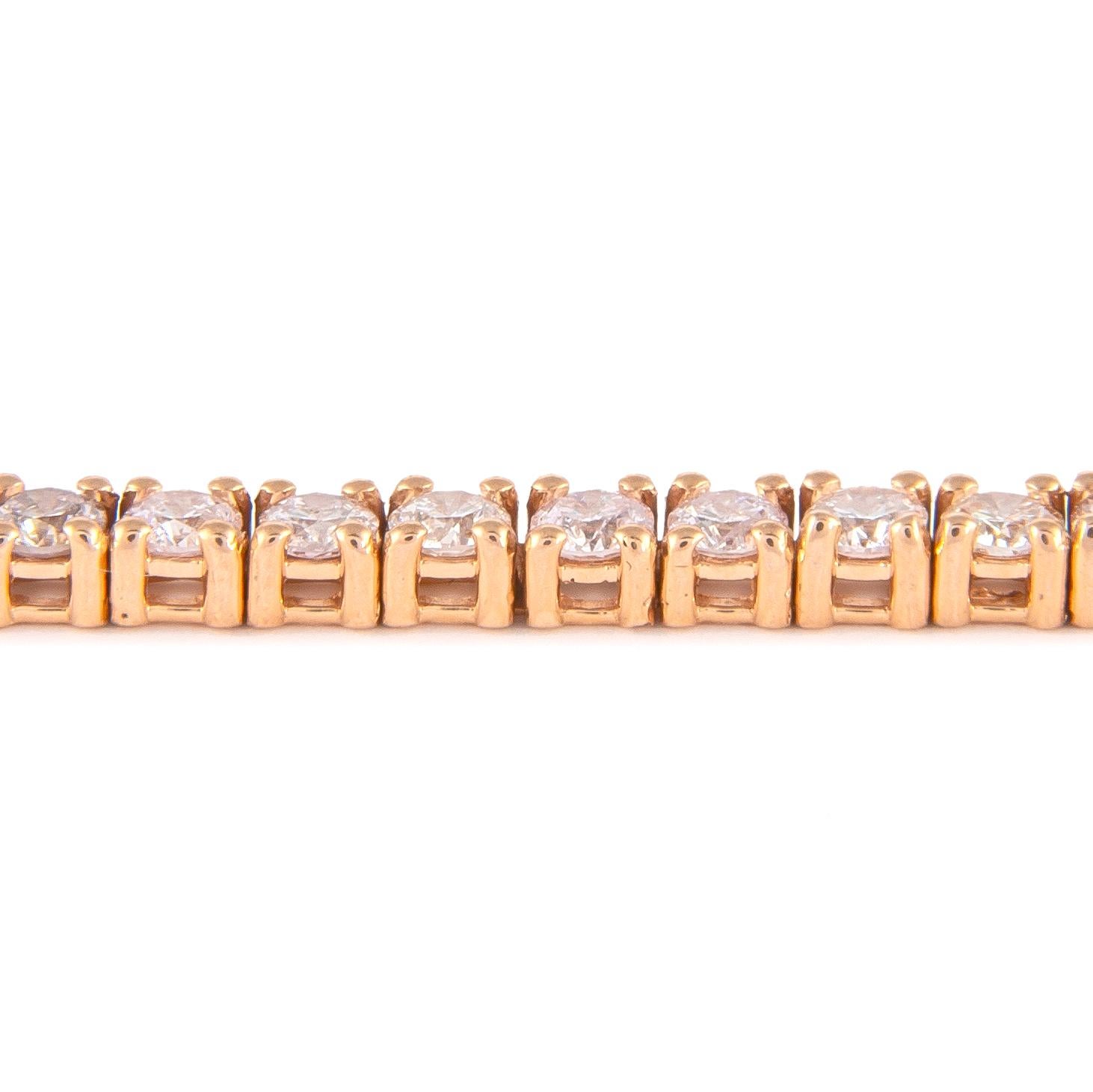 Moderno Alexander Beverly Hills Bracciale tennis con diamanti da 4.62 carati in oro rosa in vendita