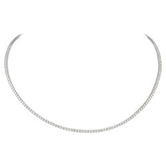 Alexander 4.75 Carat Diamond Tennis Necklace 18 Karat White Gold