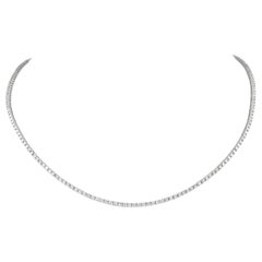 Alexander 5.09 Carat Diamond Tennis Necklace 18 Karat White Gold