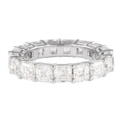 Alexander Alexander: 18 Karat Weißgold Ewigkeitsring mit 5,50 Karat Diamant im Asscher-Schliff, D/E VVS