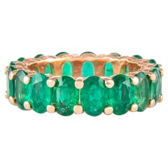 Alexander 5.65 Carat Oval Emerald Eternity Band 18k Rose Gold