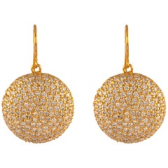 Alexander 5,87 Karat Diamant gewölbte Pavé-Ohrringe 18k Gelbgold