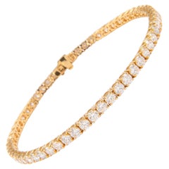 Bracciale Tennis Alexander con diamanti da 6,04 carati in oro giallo 18 carati