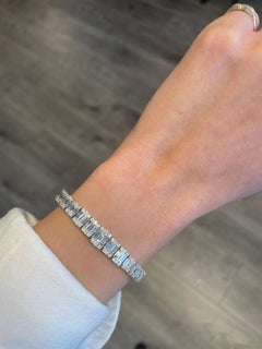 Alexander 6.54ct Baguette & Round Diamond Bracelet 18 Karat White Gold