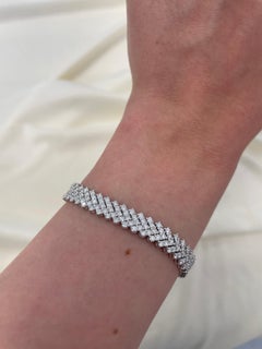Alexander 6.55 Carat Five-Row Diamond Bracelet 18 Karat White Gold