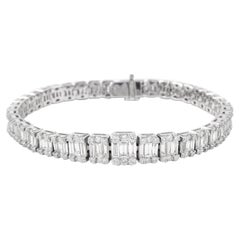 Alexander 6,56 Karat Rundes & Baguette-Diamant-Armband aus 18 Karat Weißgold