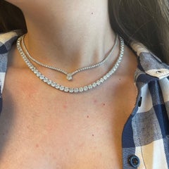 Alexander 6.88 Carat Tennis Necklace with 1.05 Carat GIA Pear Diamond 18k