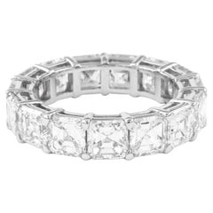 Alexander 8.08ct Asscher Cut Diamond Eternity Band 'Avg 0.53ct Each' 18k White