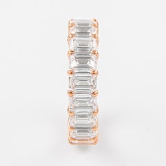 Alexander Beverly Hills 8.08ct Emerald Cut Diamond Eternity Band Oro rosa 18k