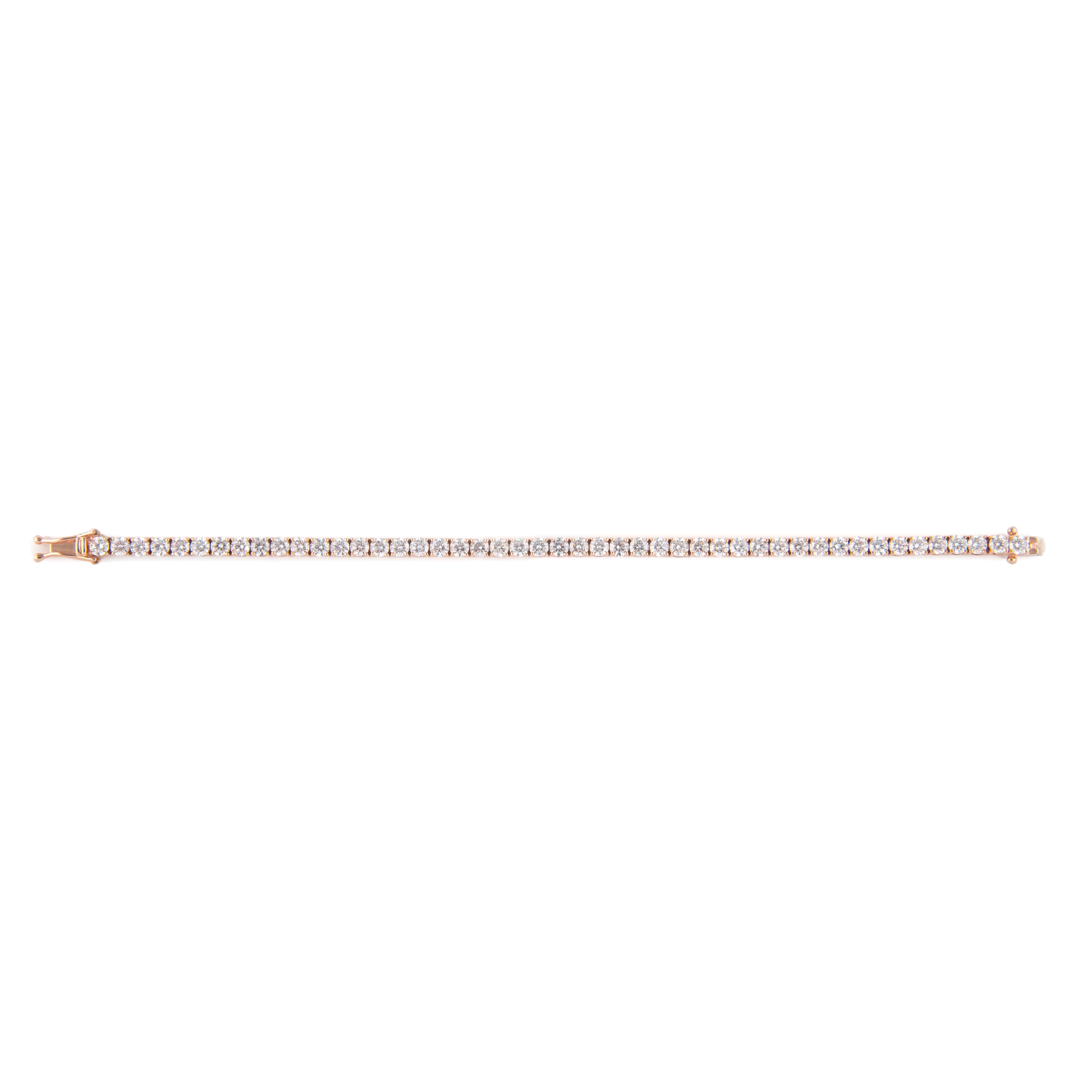 Modern Alexander Beverly Hills 8.69ct Diamond Tennis Bracelet 14k Rose Gold For Sale