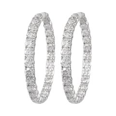 Alexander 8.73 Carat Diamond Hoop Earrings White Gold