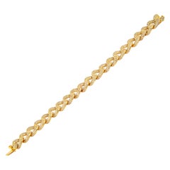 Alexander 9,11 Karat Diamant-Kubanisches Gliederarmband 18 Karat Gelbgold