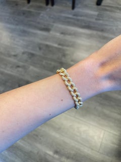 Alexander 9.12 Carat Diamond Cuban Link Bracelet 18 Karat Yellow Gold