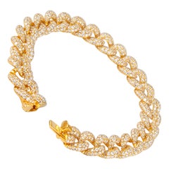 Alexander 9.12 Carat Diamond Cuban Link Bracelet 18 Karat Yellow Gold