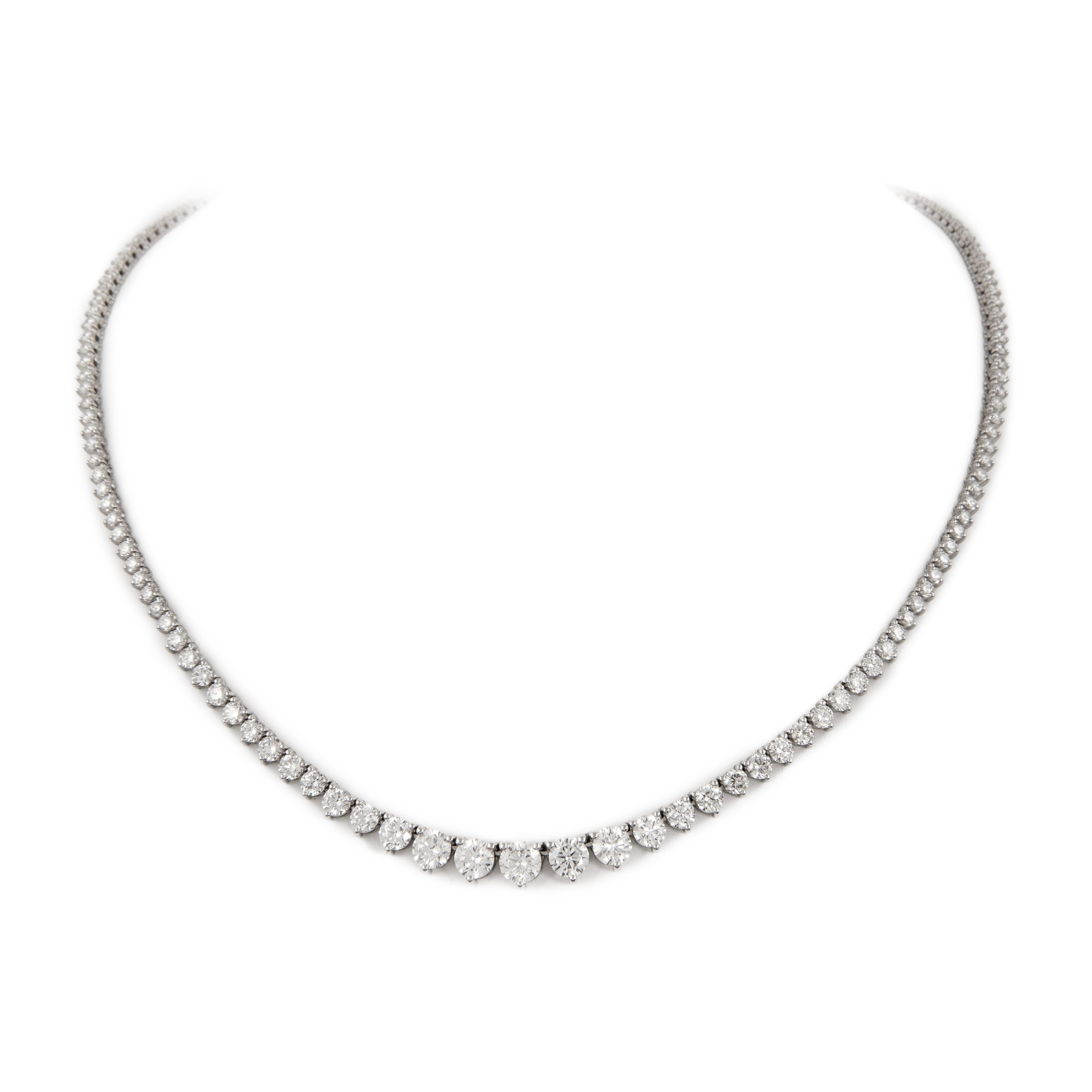 10 carat graduated diamond necklace