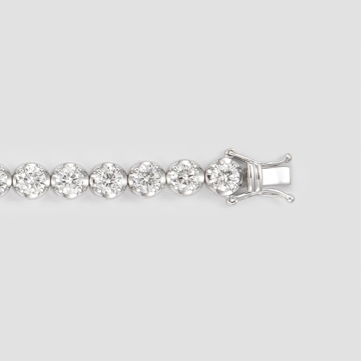 Alexander 9.56 Carat Diamond Tennis Bracelet 18 Karat White Gold In New Condition In BEVERLY HILLS, CA