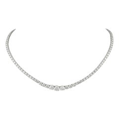 Alexander 9.56 Carat Diamond Tennis Riviera Necklace White Gold