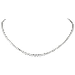 Alexander 9.89 Carat Diamond Tennis Riviera Necklace White Gold