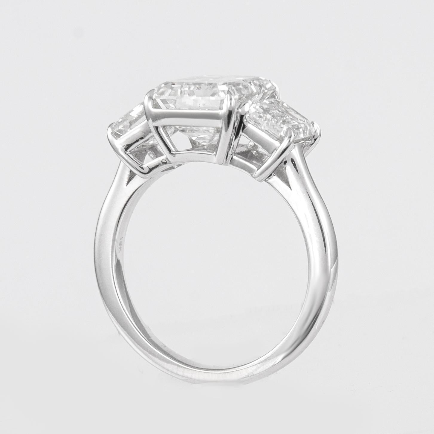 Women's Alexander All GIA 4.01 Carat with 2.00 Carat Emerald Cut Diamonds Ring 18k For Sale