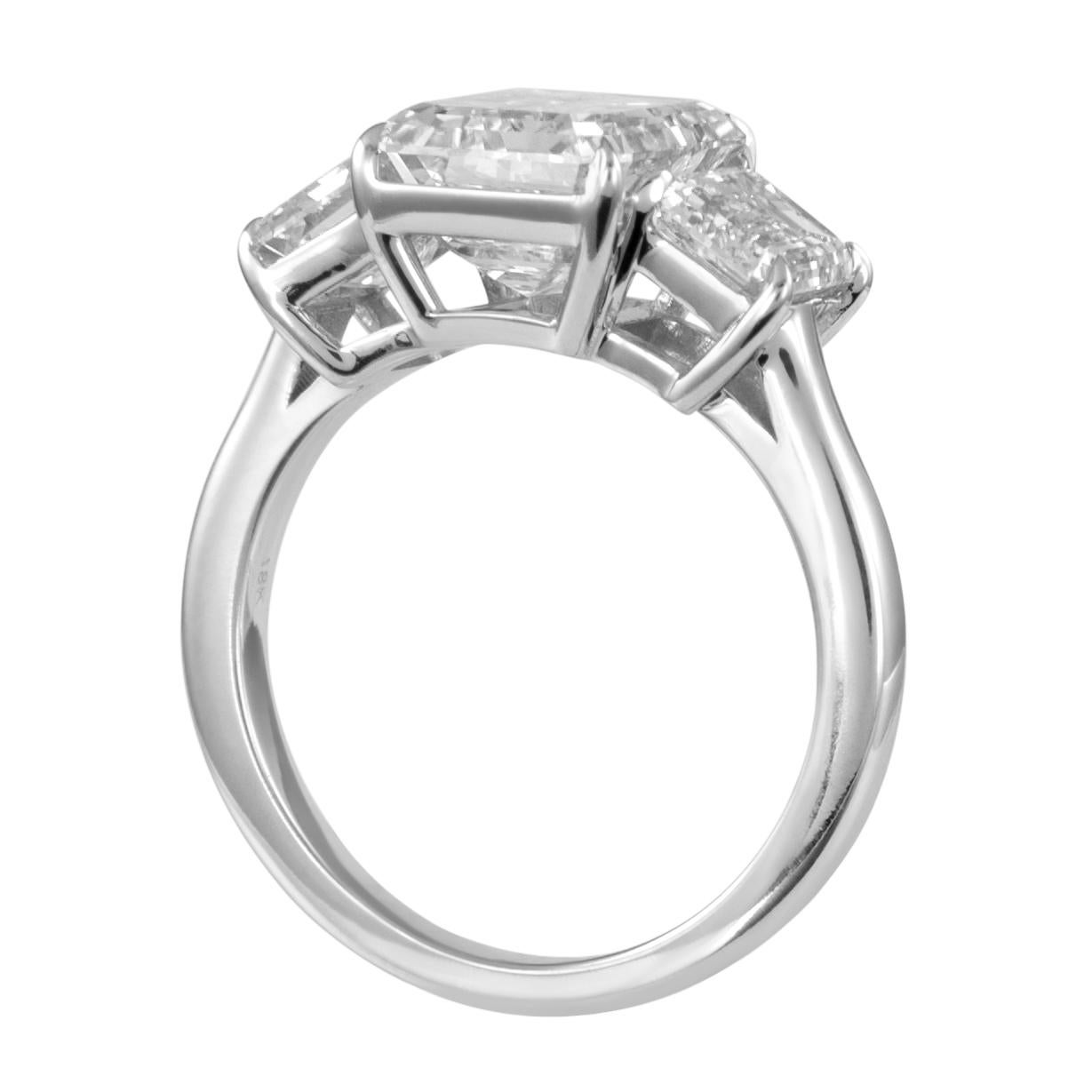 Women's Alexander Beverly Hills All GIA 4.01ct with 2.00ct Emerald Cut Diamonds Ring 18k For Sale