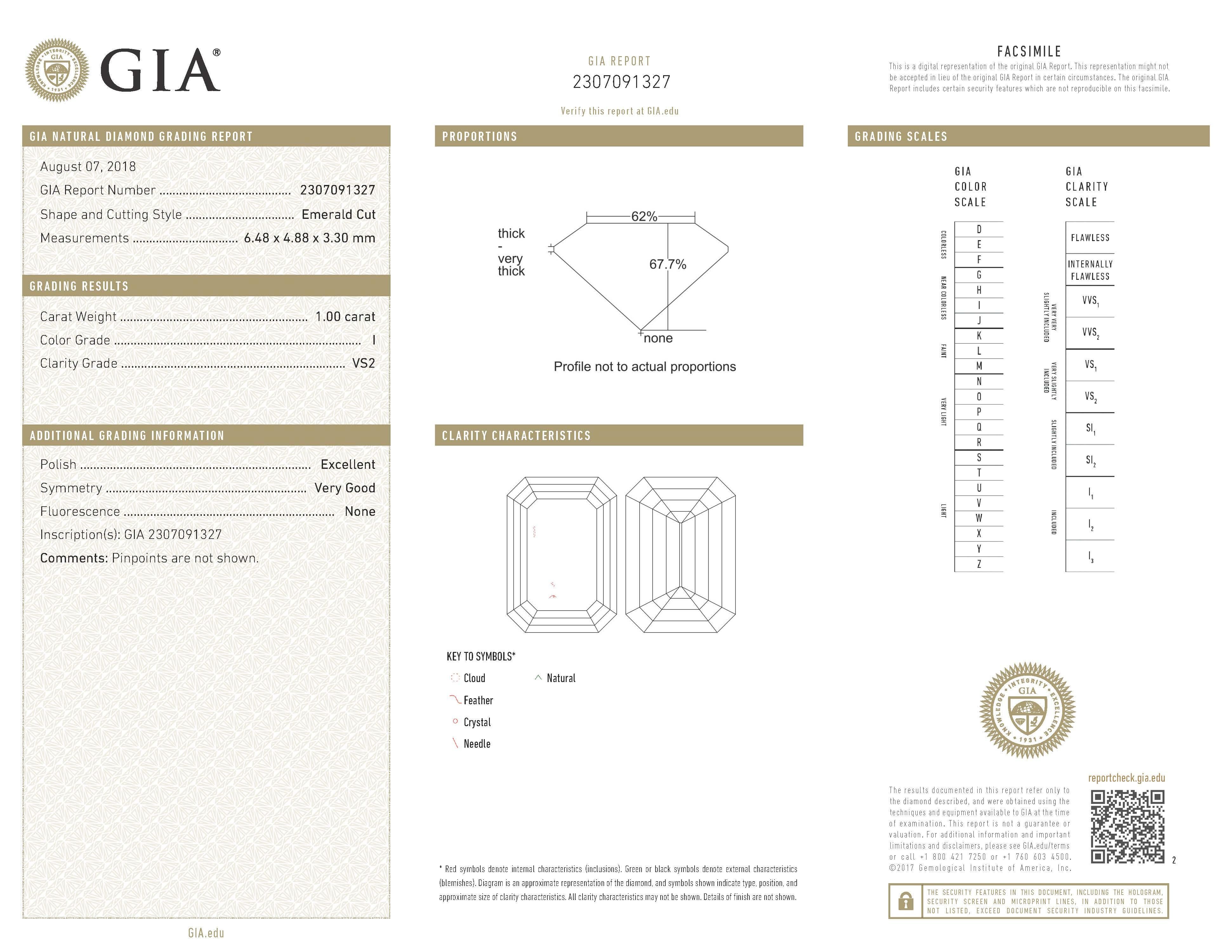 Alexander All GIA 4.01 Carat with 2.00 Carat Emerald Cut Diamonds Ring 18k For Sale 1