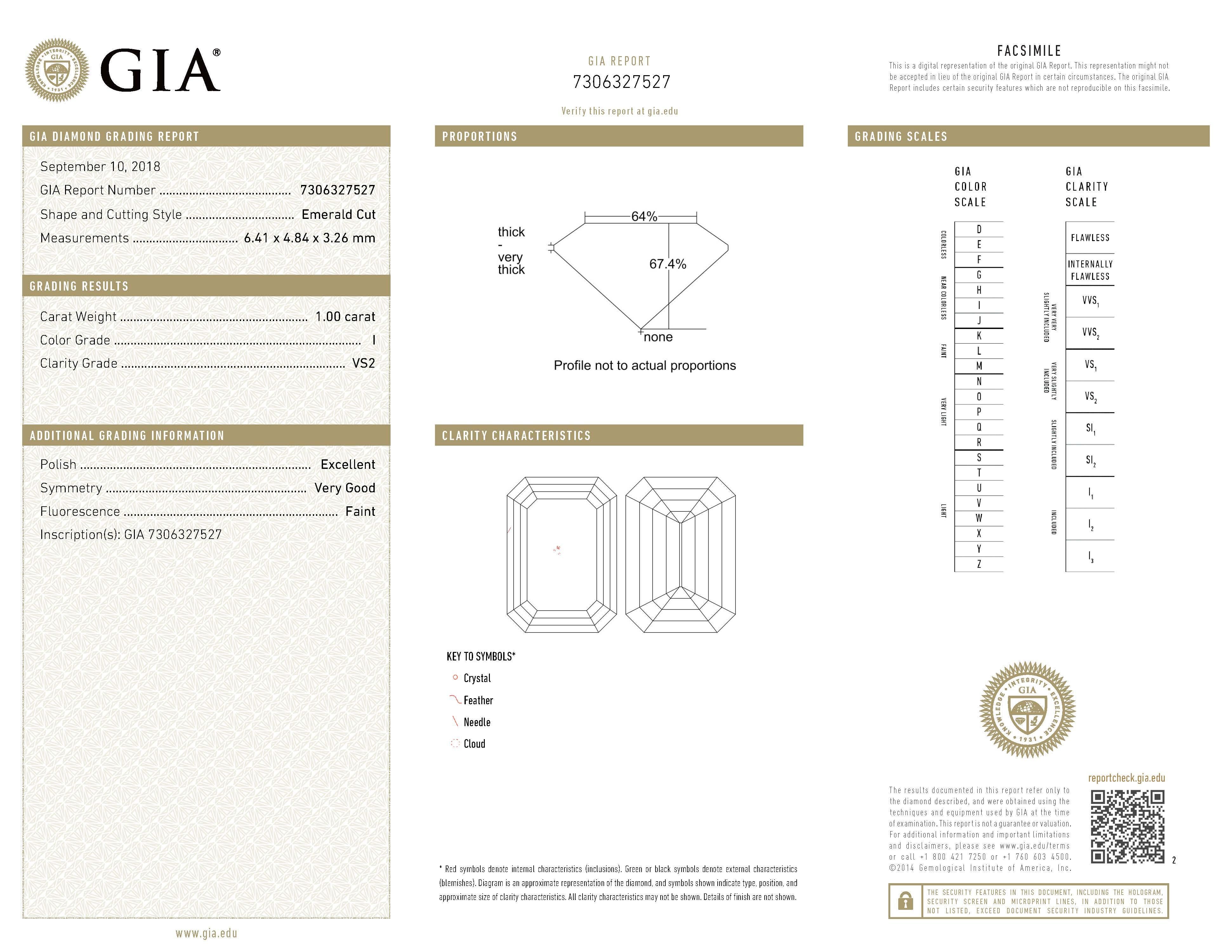 Alexander All GIA 4.01 Carat with 2.00 Carat Emerald Cut Diamonds Ring 18k For Sale 2