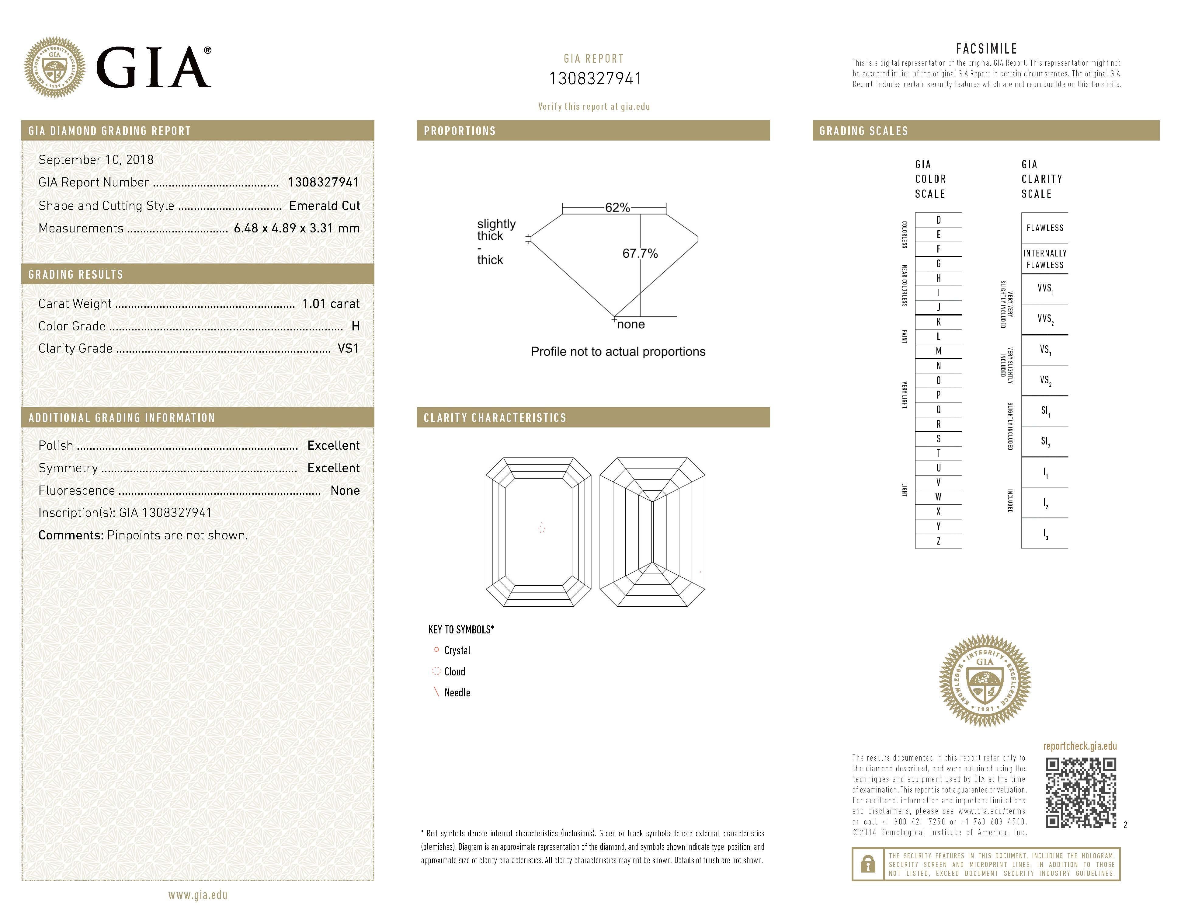 Alexander All GIA zertifiziert 4,02 Karat schwebende Diamanten im Smaragdschliff Ring 18k im Angebot 3