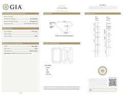 Alexander All GIA zertifiziert 5,20 Karat Smaragdschliff Diamant Drei-Stein-Ring 18k