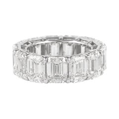 Alexander All GIA Emerald Cut Diamond Eternity Band 'Avg 1.04ct Each' 18k