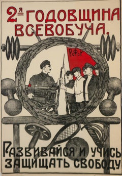 Vier russische Propagandaplakate aus den 1920er Jahren Alexander Apsit, Dmitri Moor und andere