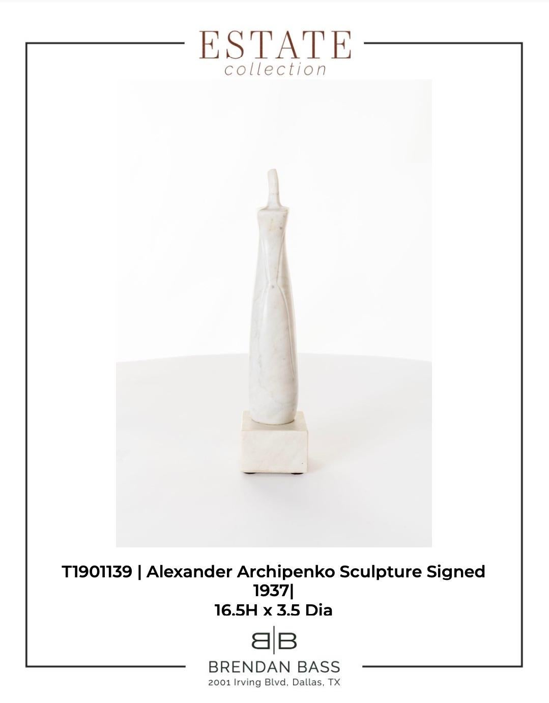 Alexander Archipenko Sculpture Signed, 1937 For Sale 2