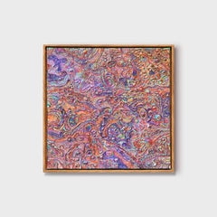 Une œuvre d'art abstraite texturée « Rainbow Fields »