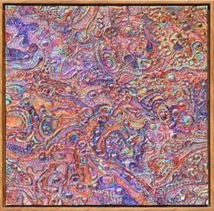 Texturiertes abstraktes Kunstwerk „Rainbow Fields“