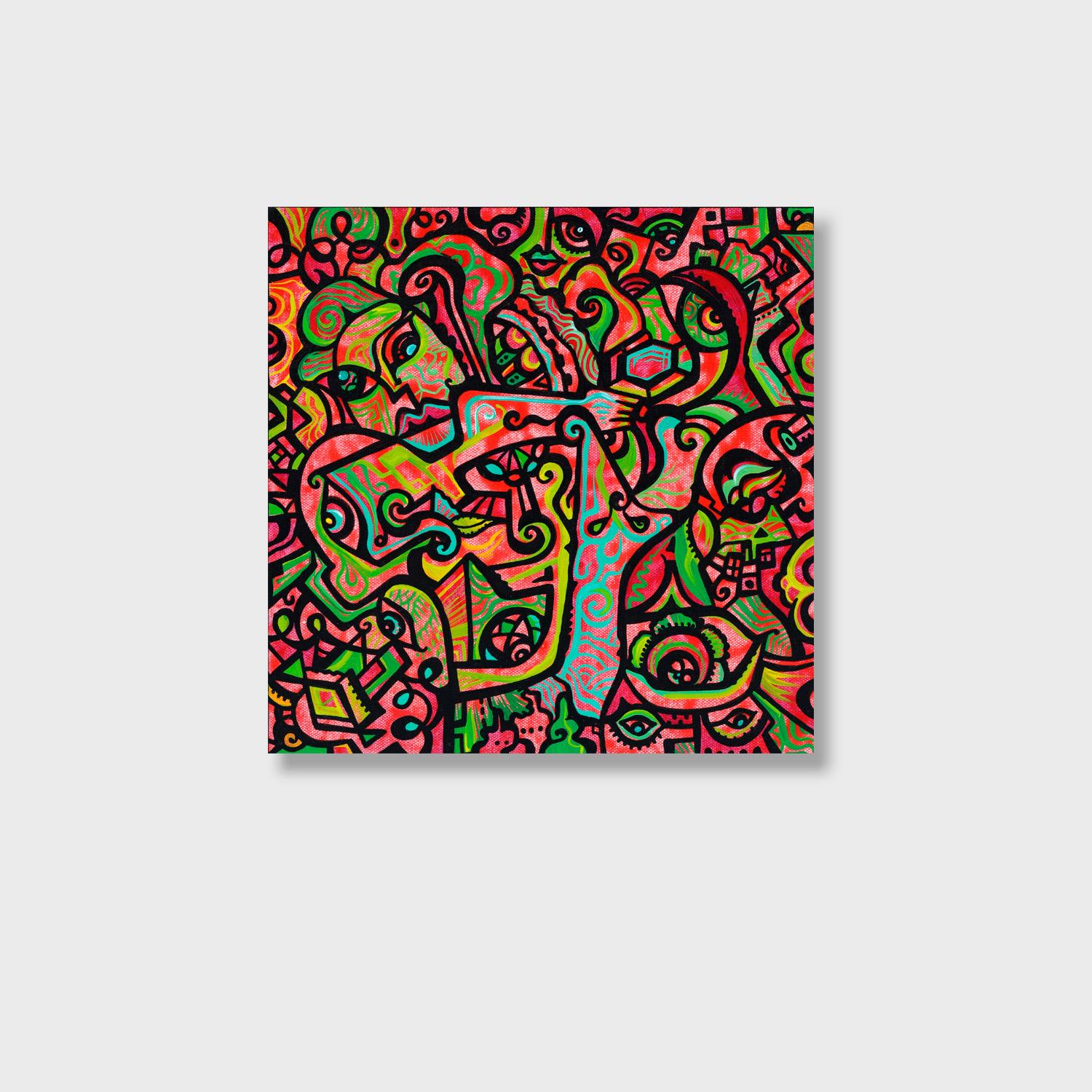This is a one-of-a-kind original abstract cubist painting by San Diego artist, Alexander Arshansky. Its dimensions are 12"x12"x1.5". It is unframed. A Certificate of Authenticity will follow the delivery of this piece.

Arshansky's artwork tells