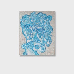 Un retrato abstracto cubista, "Sueño azul"