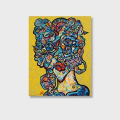 Un ritratto astratto cubista, "Ready for a Kiss" (Pronto per un bacio)