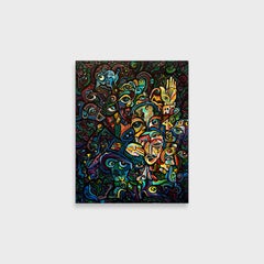 "Blessed", Original Cubist Painting, Acrylic on Canvas, Unframed, 20x16