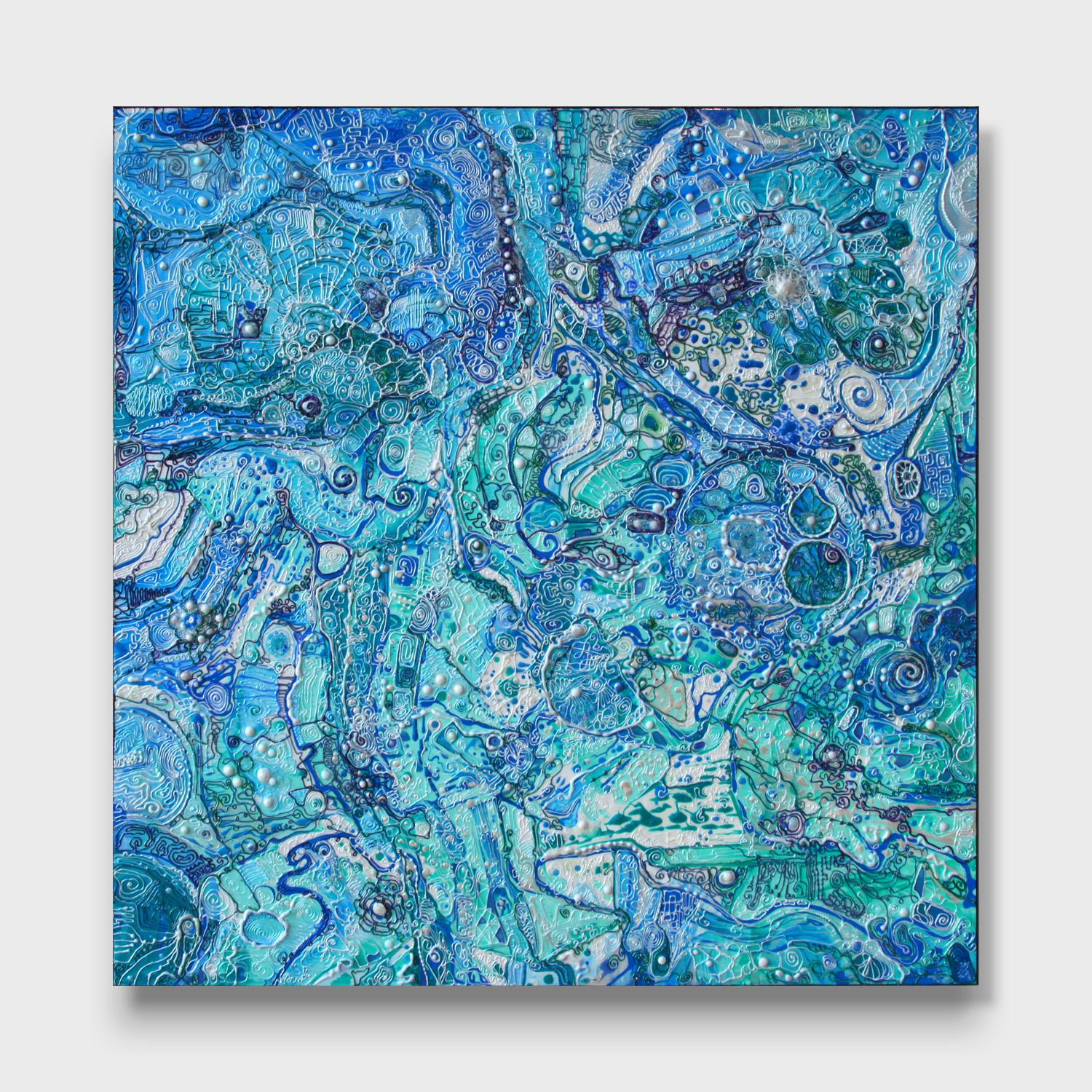 Abstract Painting di Alexander Arshansky - Un'opera d'arte astratta testurizzata, "Tempesta tropicale".